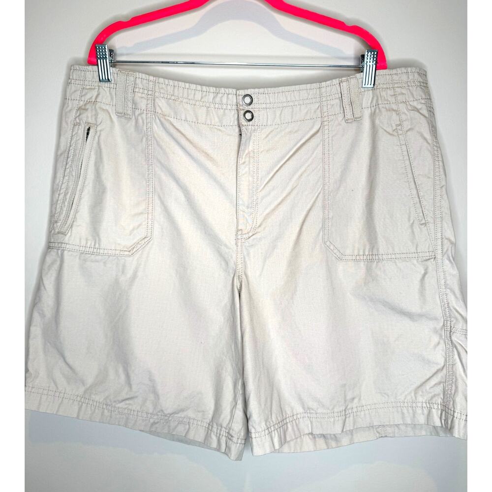 Eddie Bauer Beige Cargo Shorts Mercer Fit Cotton Hiking Casual - Picture 2 of 8